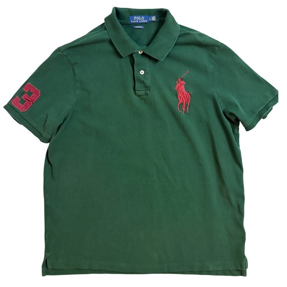 Polo Ralph Lauren Other - Polo Ralph Lauren Mens Big Pony Polo Shirt Green Red Classic Fit Large LG